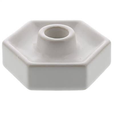 Hexagon Ceramic Taper Holder - Matte White - HomArt - Accessories - $18