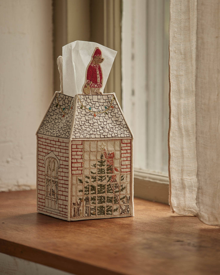 Home for the Holidays Tissue Box Cover - Coral & Tusk - Holiday - $90