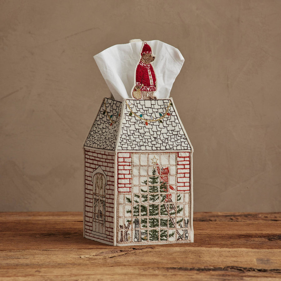 Home for the Holidays Tissue Box Cover - Coral & Tusk - Holiday - $90