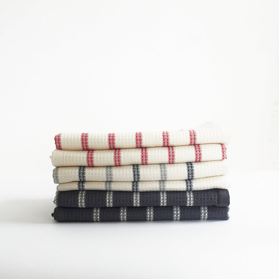 Honeycomb Waffle Kitchen Towels Set of 2 - Red - Mungo - Table - $28