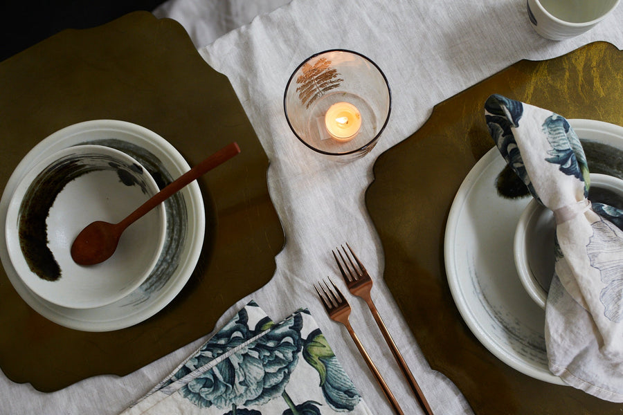 Isabelle Placemats/set of 2 - Blue Pheasant - Table - $155