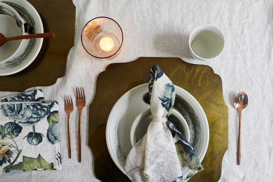 Isabelle Placemats/set of 4 - Blue Pheasant - Table - $186