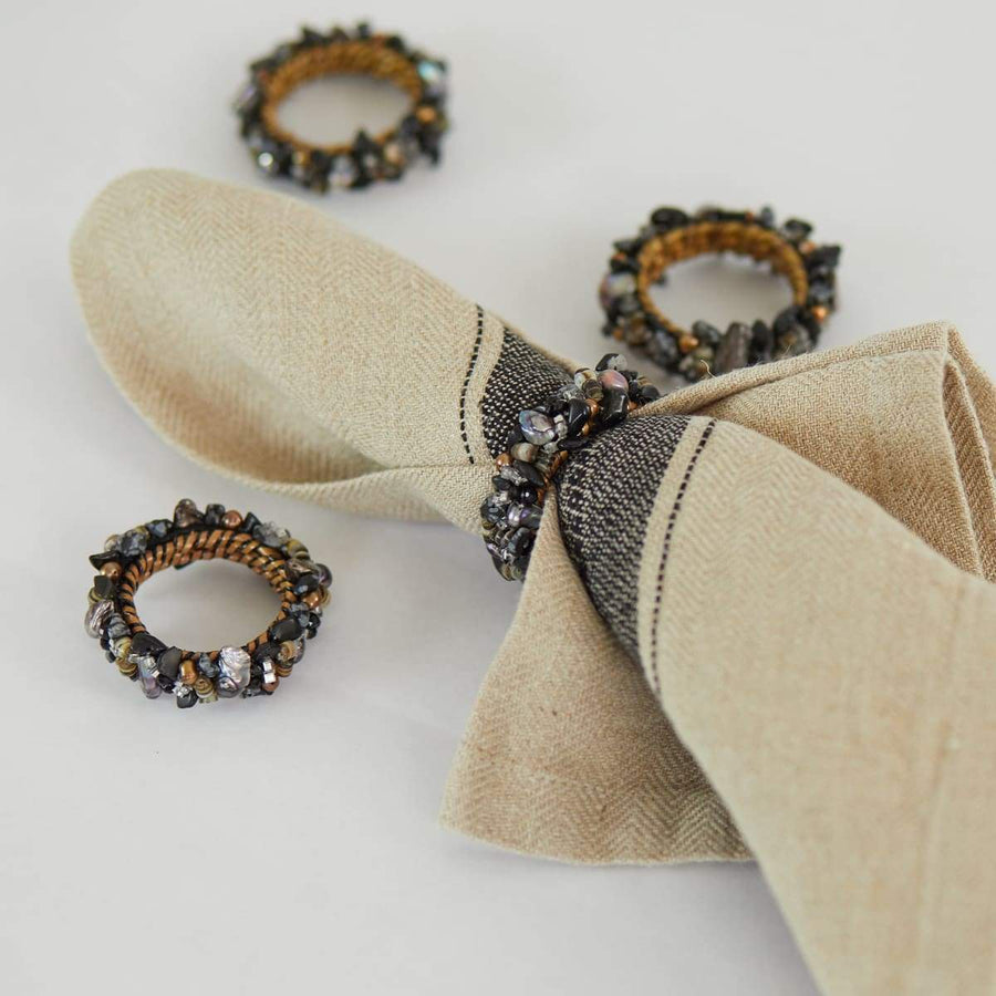Jewelled Napkin Rings - set of 2 - Blackberries - Calaisio - Table - $52