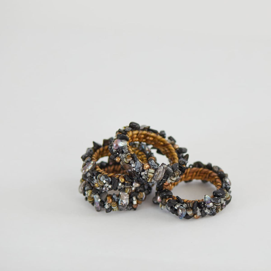 Jewelled Napkin Rings - set of 2 - Blackberries - Calaisio - Table - $52