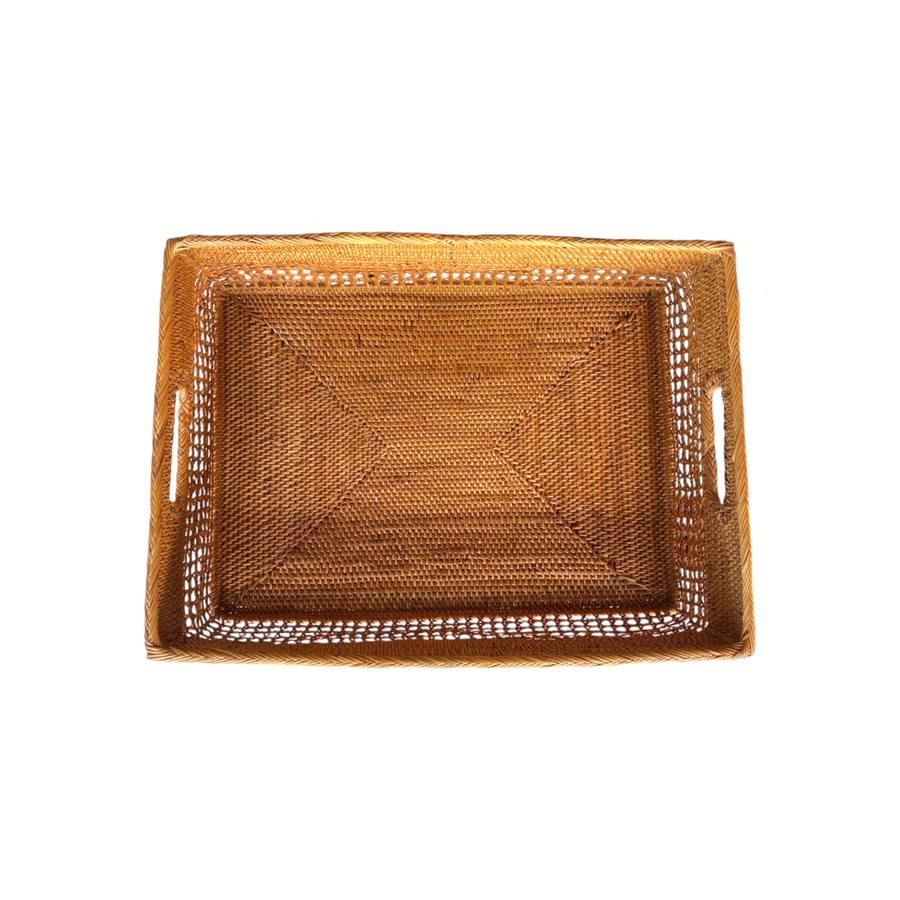 Lace Work Rattan Storage Basket - The Artisan and Company - Baskets - $150