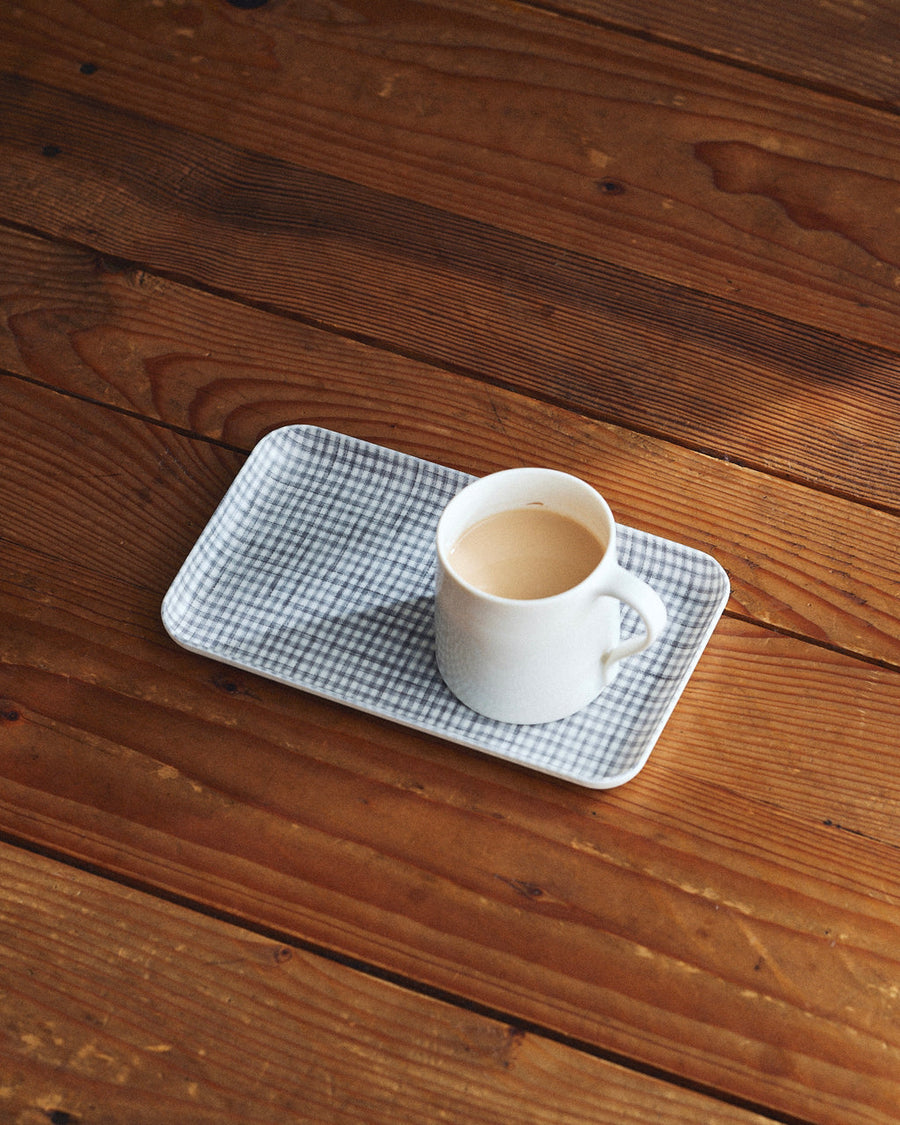 Linen Coated Tray - Grey Check - 8.5 x 5’’ - Fog Work - Accessories - $18