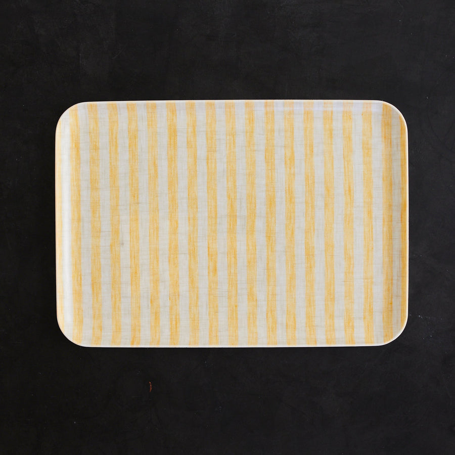 Linen Coated Tray - Yellow Stripe - 13 x 9.25’’ - Fog Work - Accessories - $28