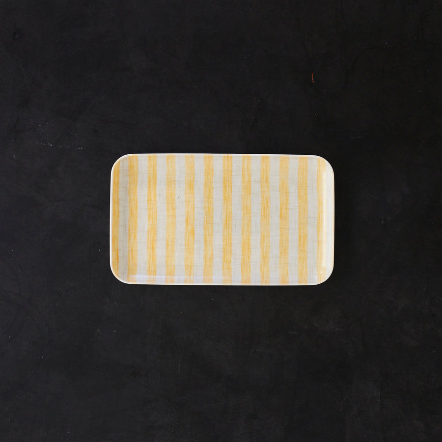 Linen Coated Tray - Yellow Stripe - 8.5 x 5’’ - Fog Work - Accessories - $18