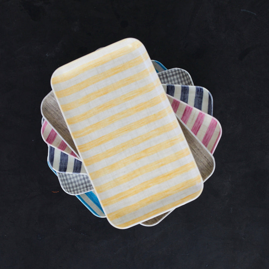 Linen Coated Tray - Yellow Stripe - Fog Work - Accessories - $18