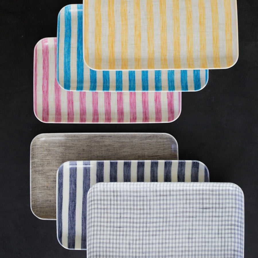 Linen Coated Tray - Yellow Stripe - Fog Work - Accessories - $18