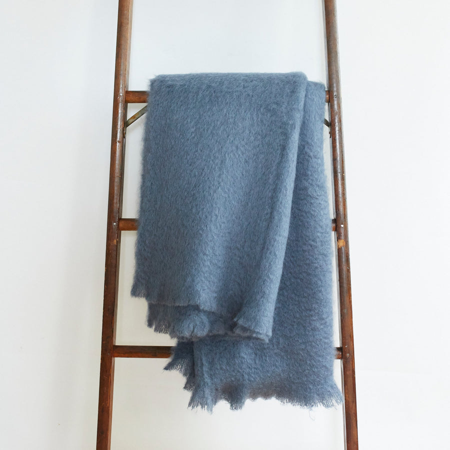 Lisos Mohair/Wool Throw - Blue 803 - Mantas Ezcaray - $375