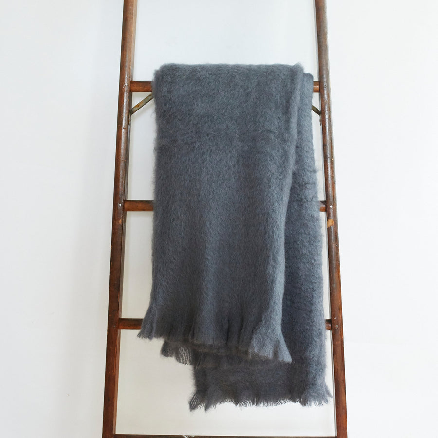 Lisos Mohair/Wool Throw - Charcoal 315 - Mantas Ezcaray - $375