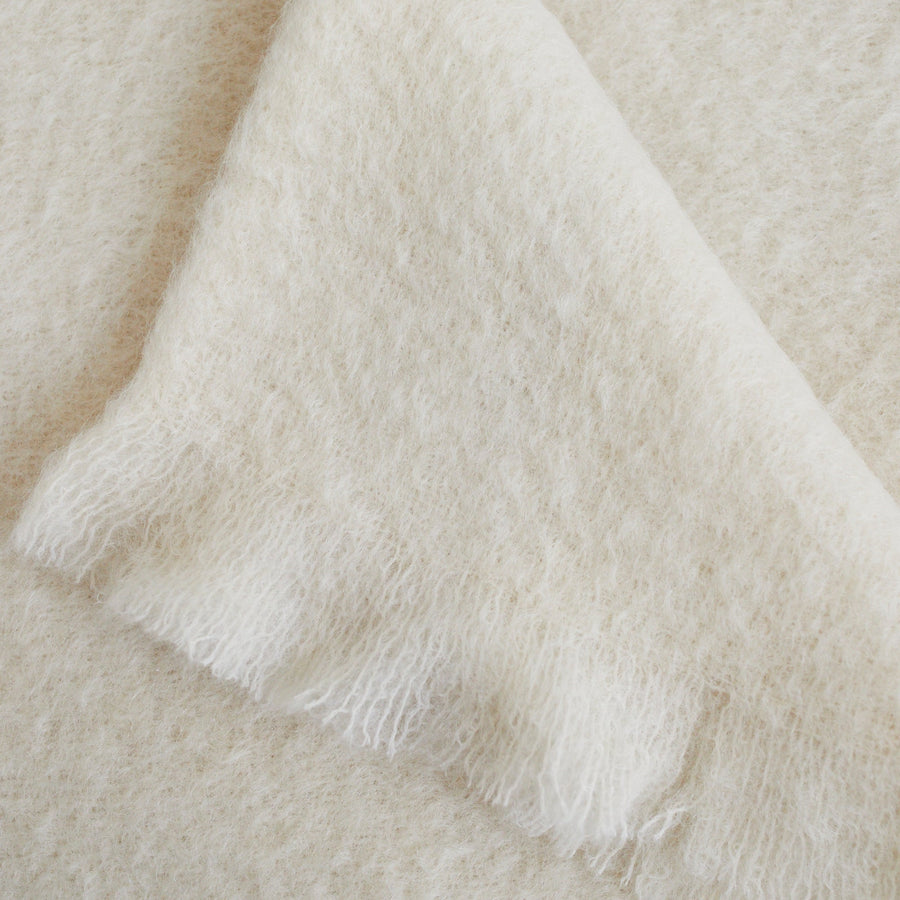 Lisos Mohair/Wool Throw - Ivory 18 - Mantas Ezcaray - $395