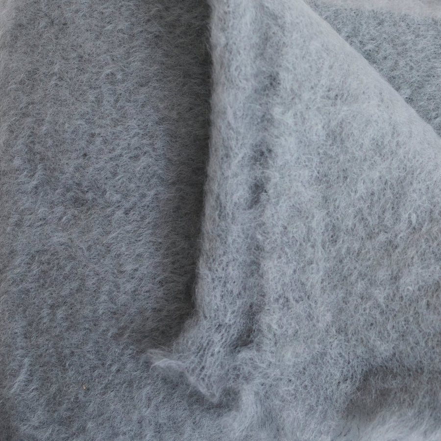 Lisos Mohair/Wool Throw - Silver 14 - Mantas Ezcaray - $395