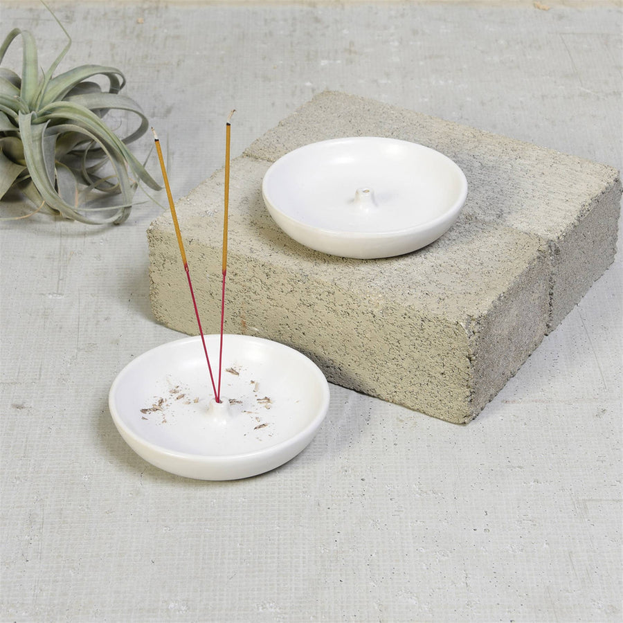 Luna Incense Holder - Round - Matte White - HomArt - Fragrance - $18