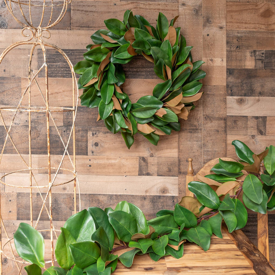 Magnolia Leaf Wreath - 23 Inch - Mills Floral Company - Accessories - $105