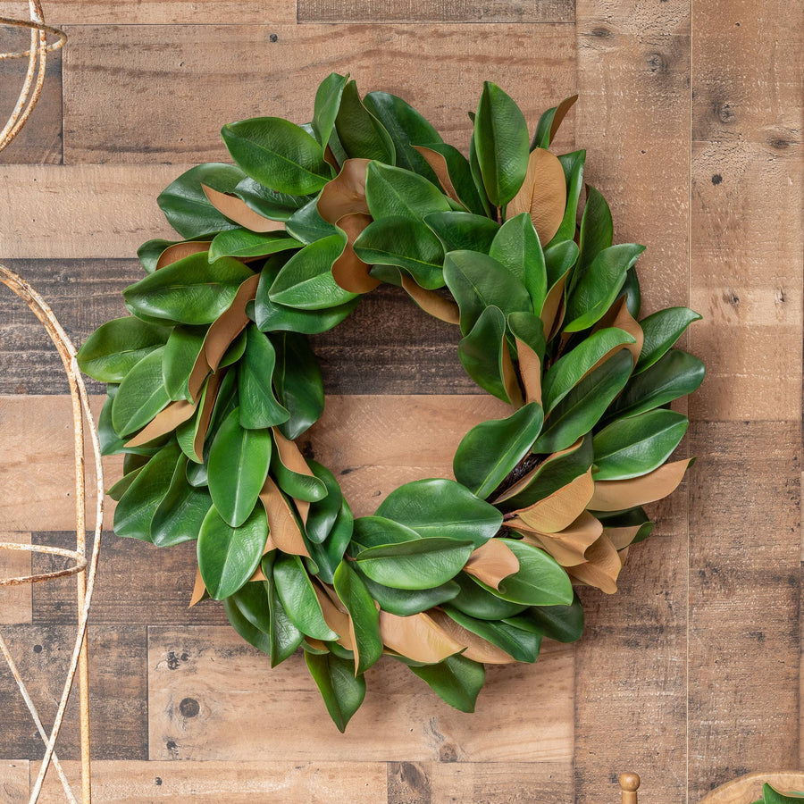 Magnolia Leaf Wreath - 23 Inch - Mills Floral Company - Accessories - $105