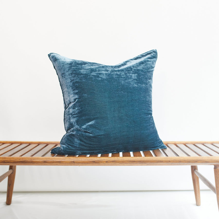 Majolica Blue Cushions - Plain Silk 24’’ x - Anke Drechsel - Cushion - $345
