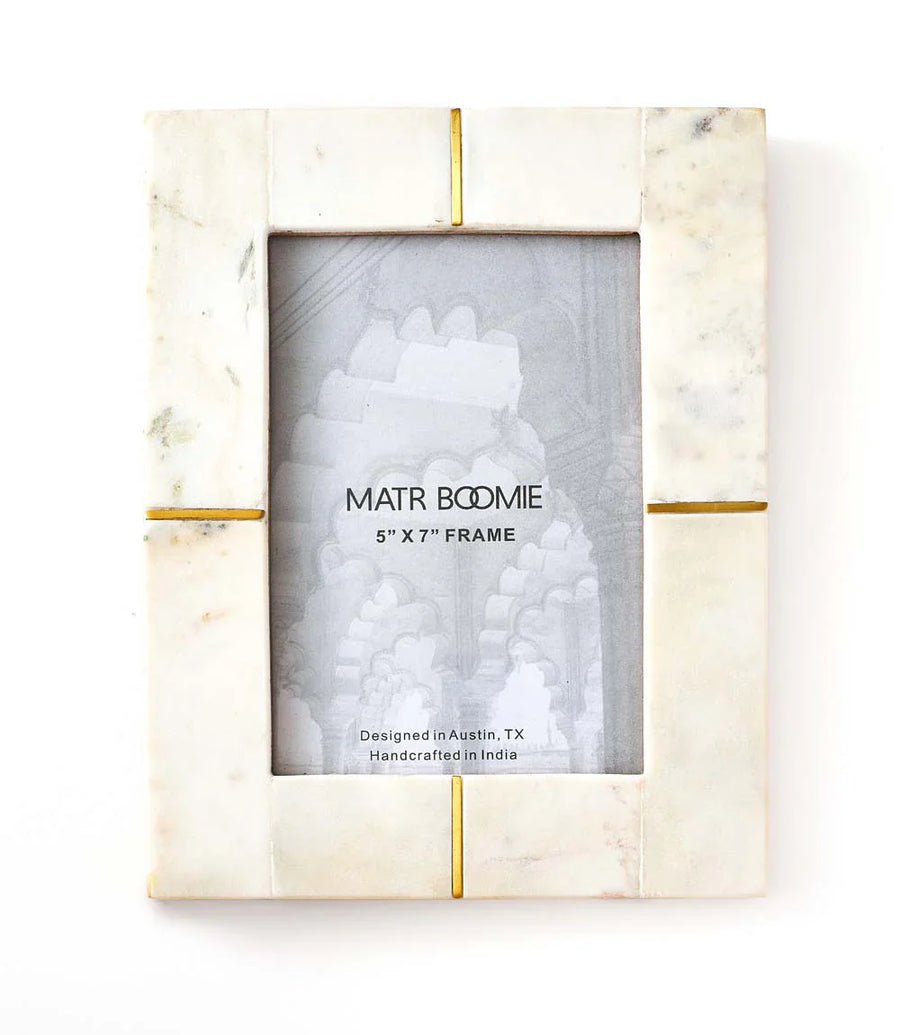 Marble Frame with Brass Inlay - 5’’ x 7’’ - Matr Boomie - Accessories - $65