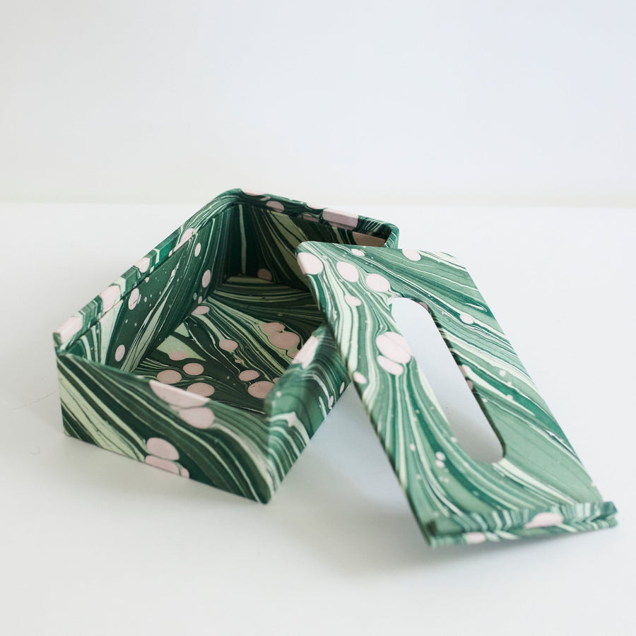 Marble Rectangular Tissue Box - Green - Craft Boat - Accessories - $80
