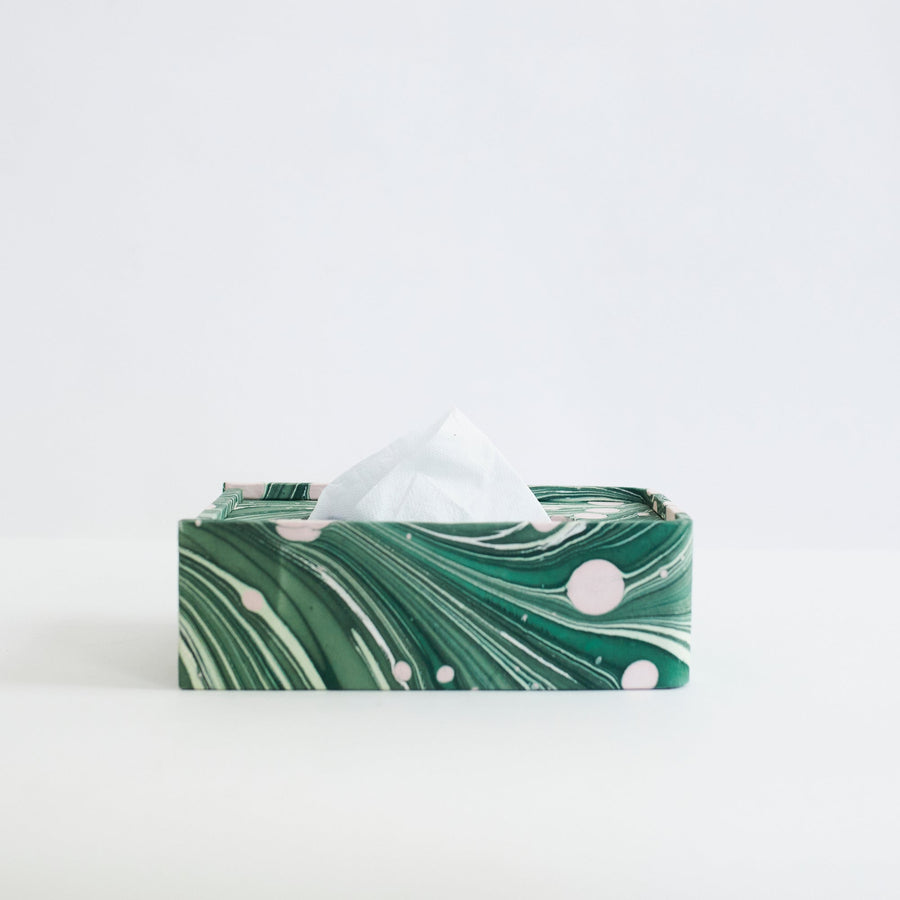 Marble Rectangular Tissue Box - Green - Craft Boat - Accessories - $80