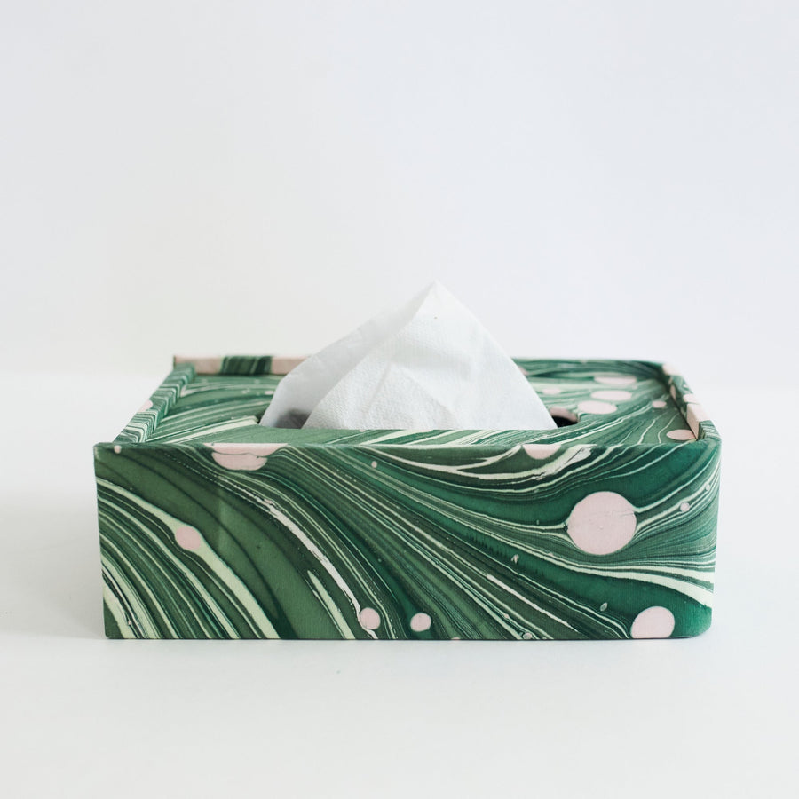 Marble Rectangular Tissue Box - Green - Craft Boat - Accessories - $80