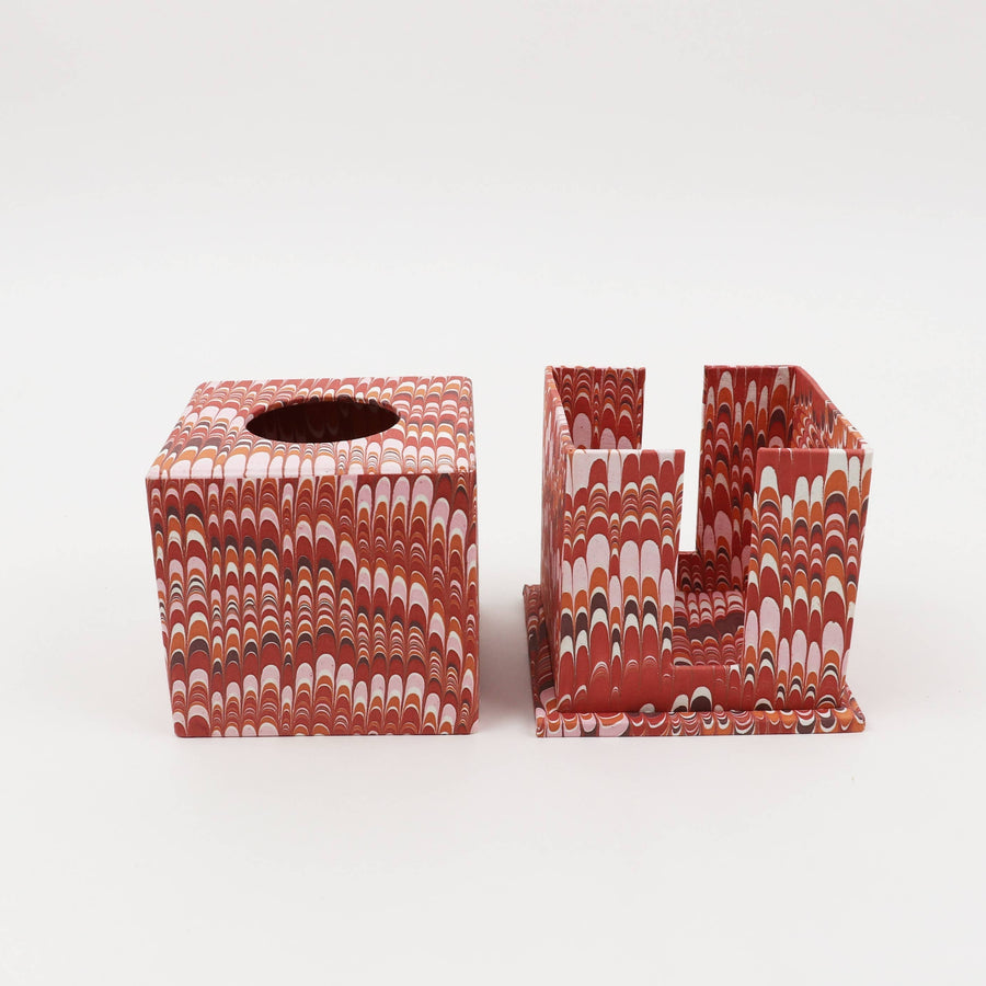 Marble Tissue Box- Red - Craft Boat - Accessories - $85