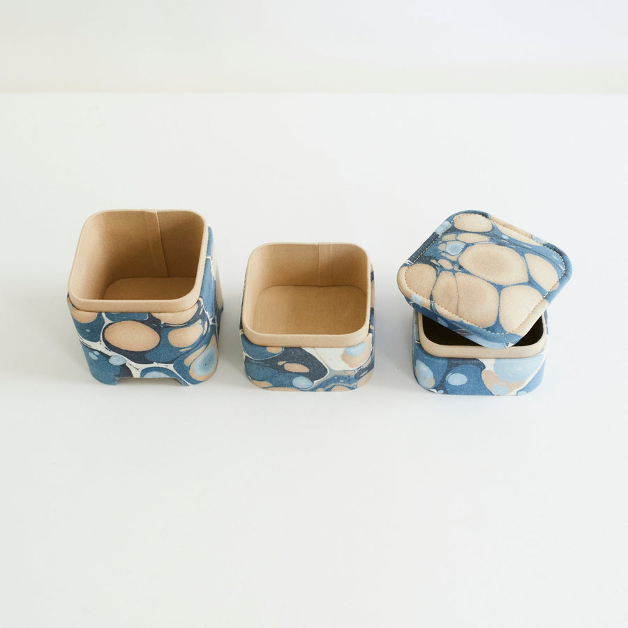 Marbled Jubako - Blue Pebbles - Craft Boat - Accessories - $145