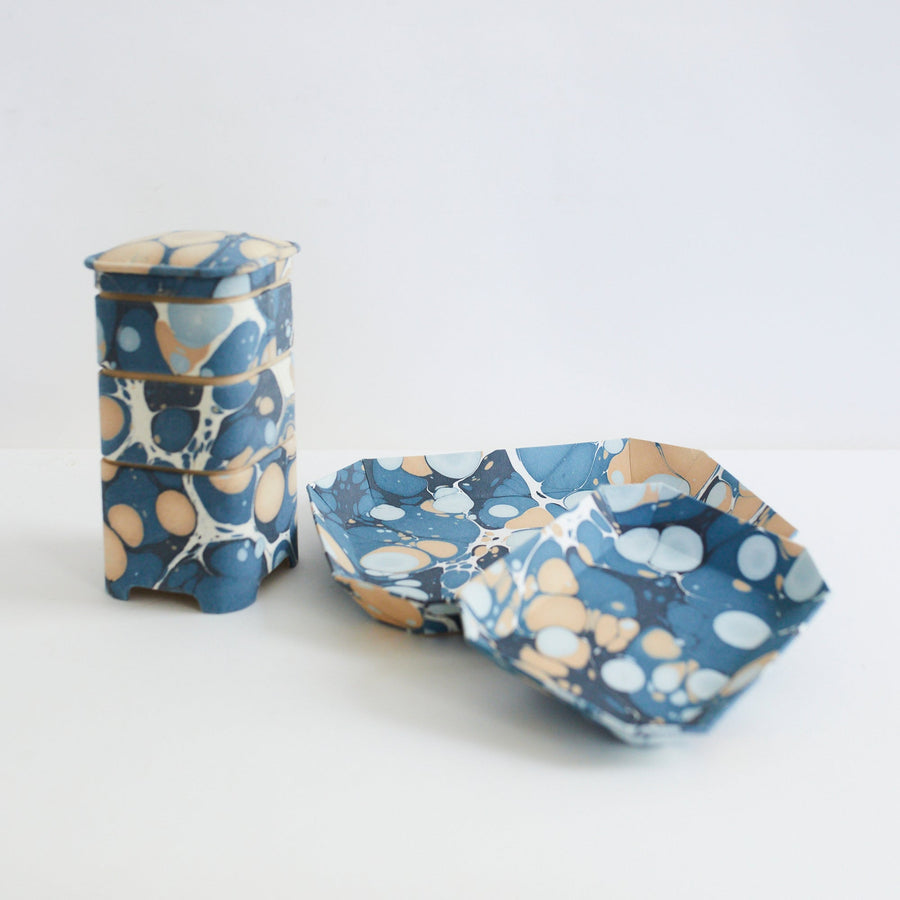 Marbled Jubako - Blue Pebbles - Craft Boat - Accessories - $145