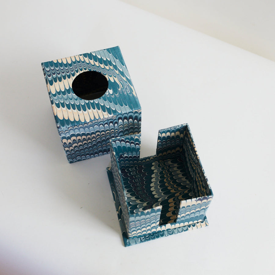 Marbled Tissue Box - Mountain Blue Ochre - Craft Boat - Accessories - $85