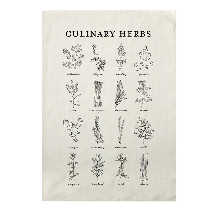 Message Dish Towels - Culinary Herbs - Sir/Madam - Table - $42