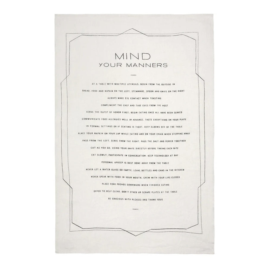 Message Dish Towels - Mind Your Manners - Sir/Madam - Table - $42
