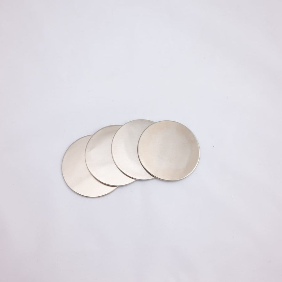Metal Coasters - Nickel - Plated Brass - Sir/Madam - Table - $62