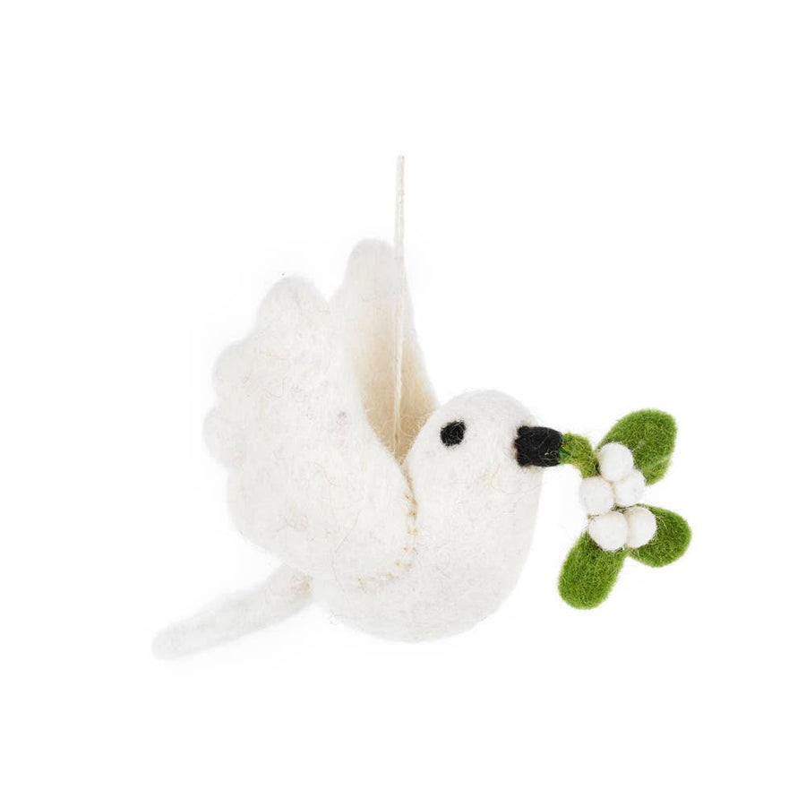 Mistletoe Dove Ornament - Felt So Good - Holiday - $14