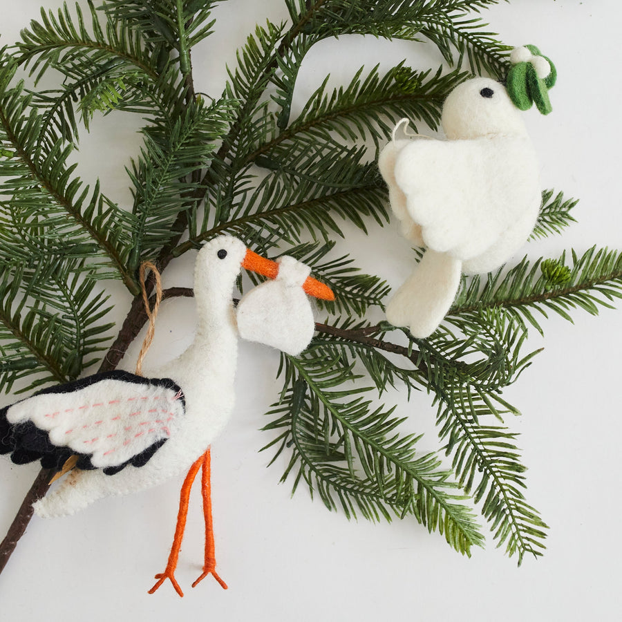 Mistletoe Dove Ornament - Felt So Good - Holiday - $14