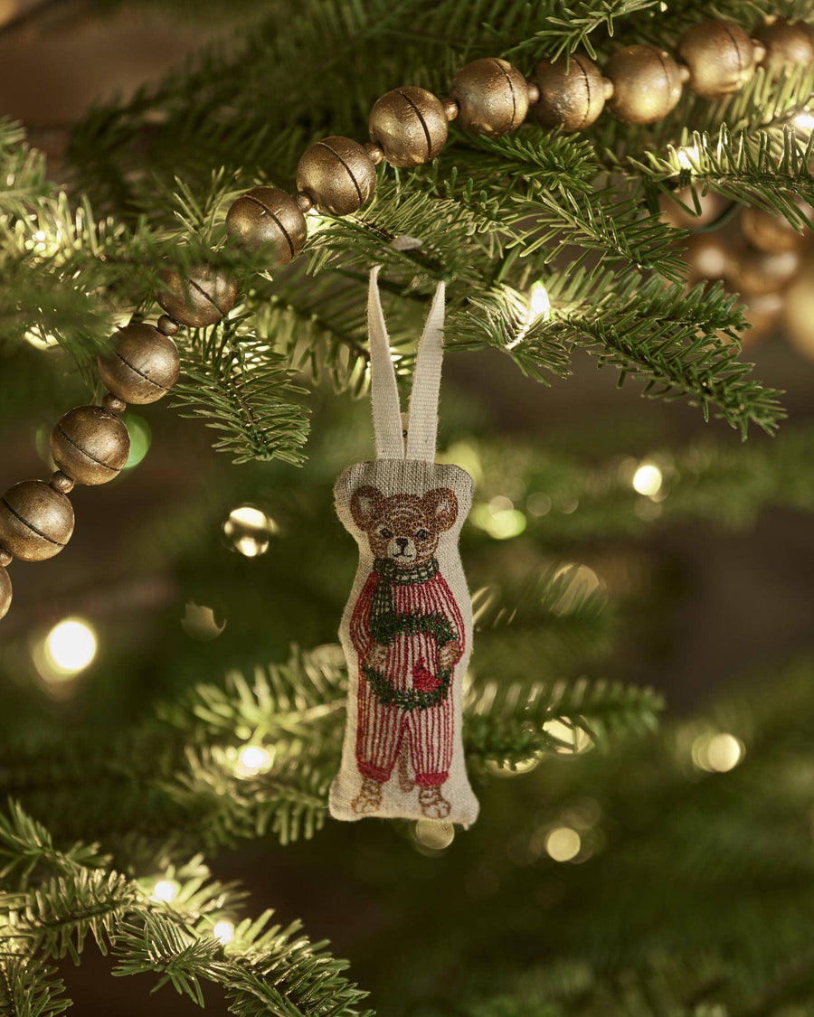 Mouse with Wreath Ornament - Coral & Tusk - Holiday - $37
