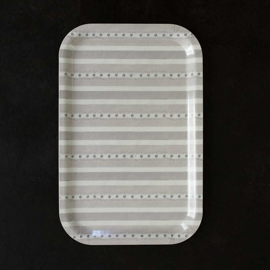 Mushroom Stripe Birchwood Tray - Form Press - Accessories