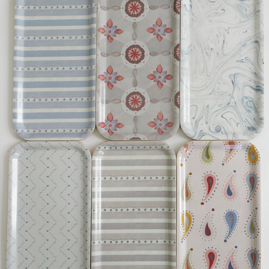 Mushroom Stripe Birchwood Tray - Form Press - Accessories