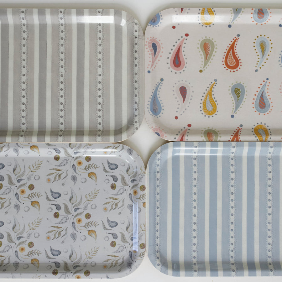 Mushroom Stripe Birchwood Tray - Form Press - Accessories