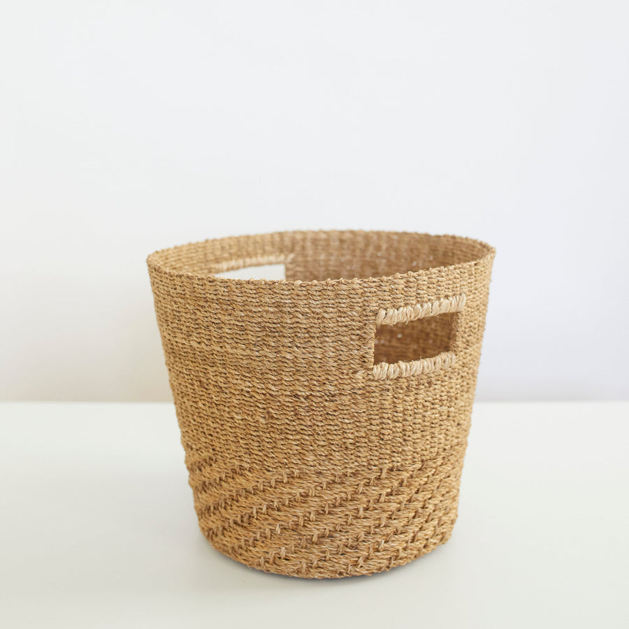 Tan + Natural Tapered Basket - Likha - Baskets - $76