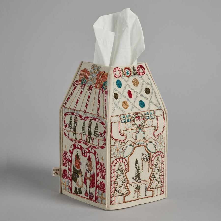 North Pole Tissue Box Cover - Coral & Tusk - Holiday - $98