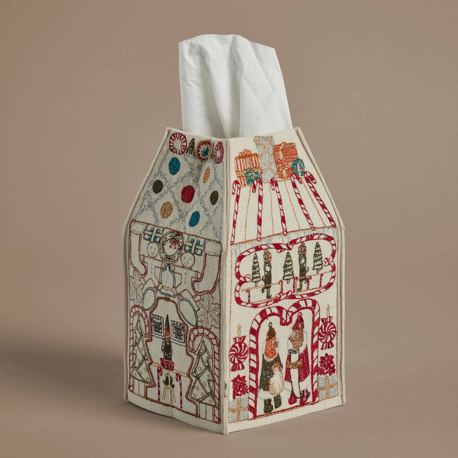 North Pole Tissue Box Cover - Coral & Tusk - Holiday - $98
