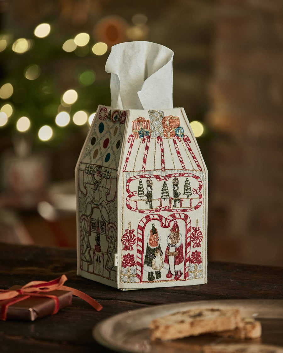 North Pole Tissue Box Cover - Coral & Tusk - Holiday - $98