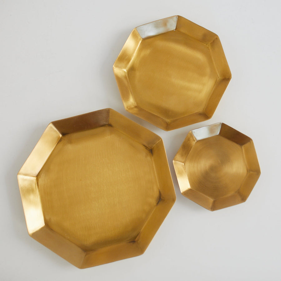 Octagonal Brass Plate - Fog Linen - Accessories - $32