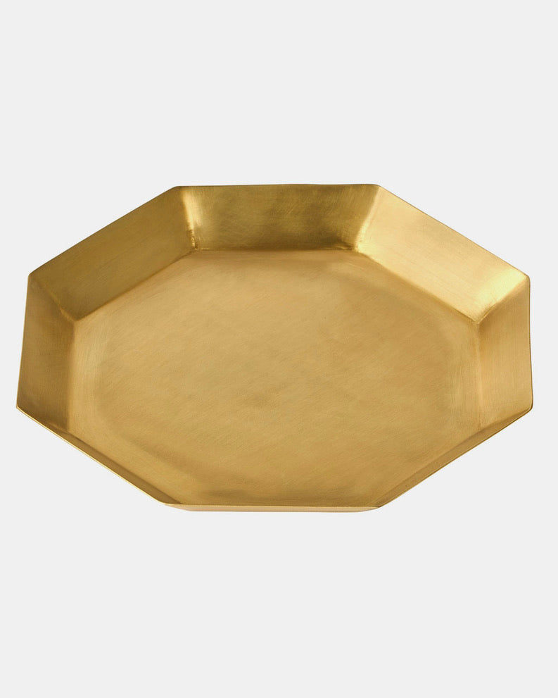 Octagonal Brass Plate - Ø 7 1/8’ x H 1’ - Fog Linen - Accessories - $41