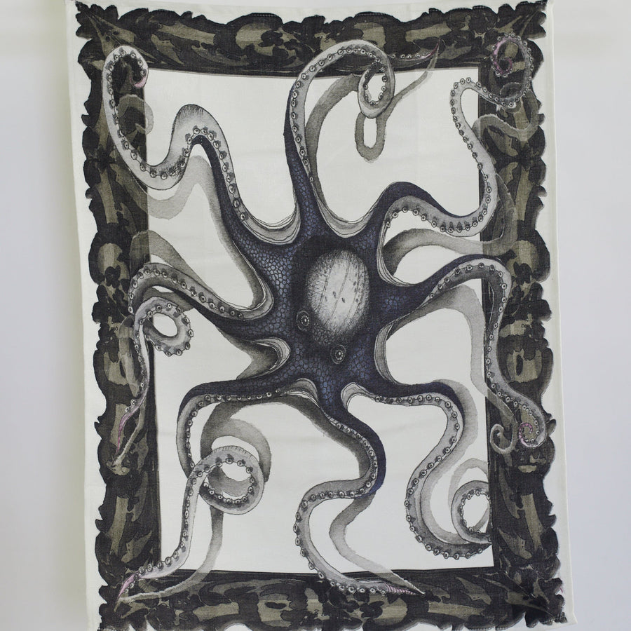 Octopus Tea Towel - Square Frame - Arcolaio - Table - $36