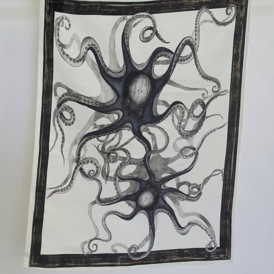 Octopus Tea Towel - Two Framed - Arcolaio - Table - $36
