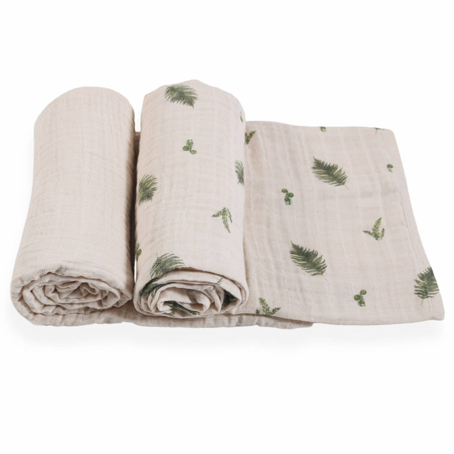 Organic Cotton Swaddle - Fern - House of Elia - Baby - $42