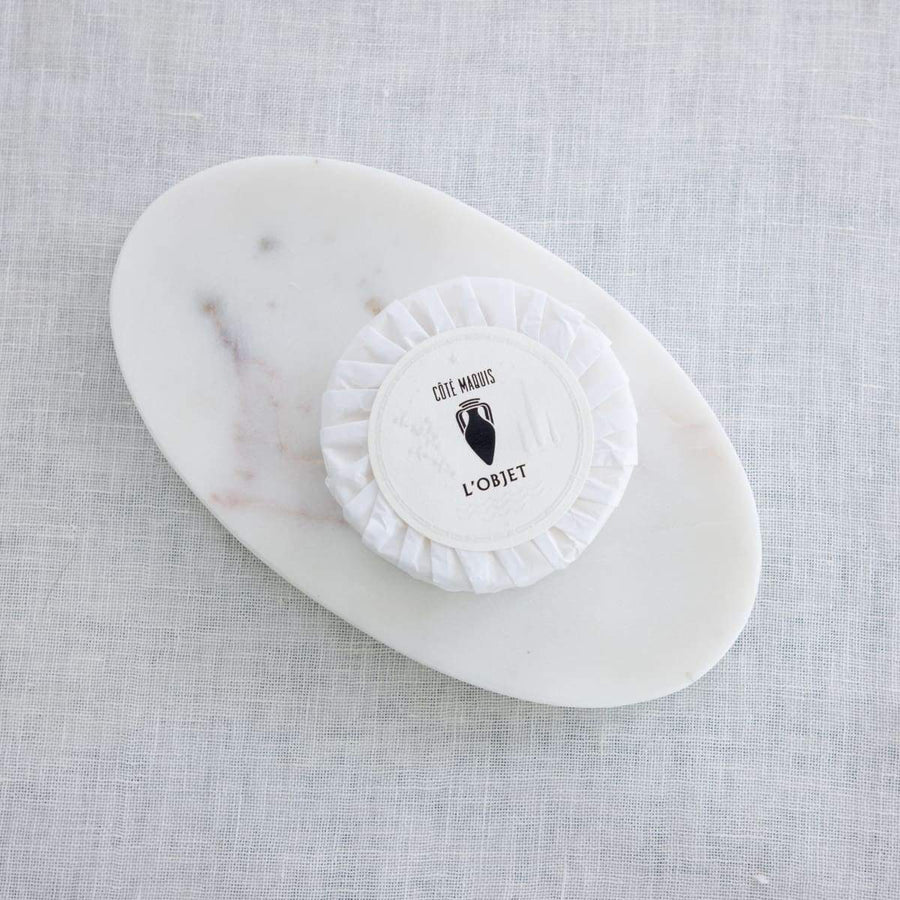 Oval Soap Dish - White Marble - Natural Habitat - Bath - $35