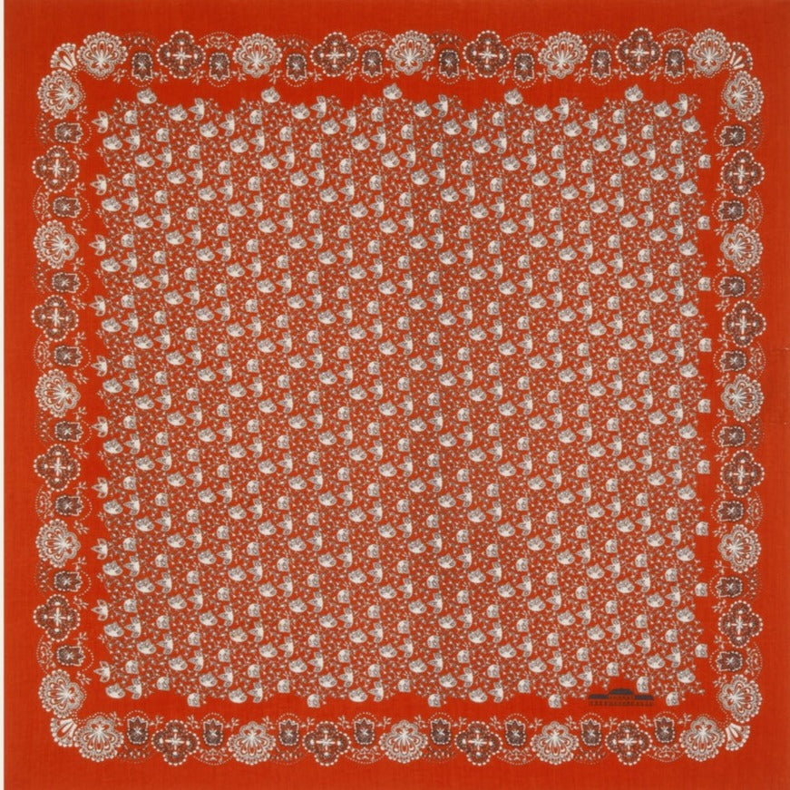 Paisley Tomato Red Scarf No. 675 - 26 x - Moismont - Wearables - $63
